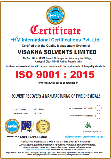 Visakha Solvents ISO